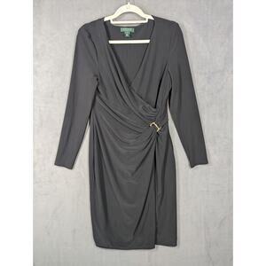 Ralph Lauren Dress Black Size 12 Faux Wrap